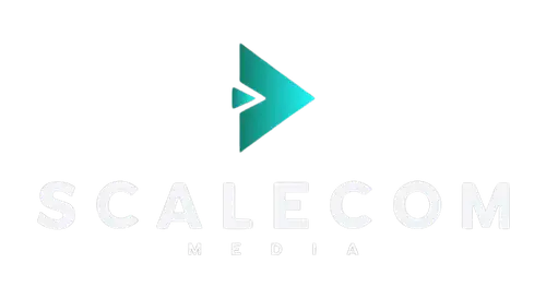 Scalecom Media logga vit - digital marknadsföringsbyrå